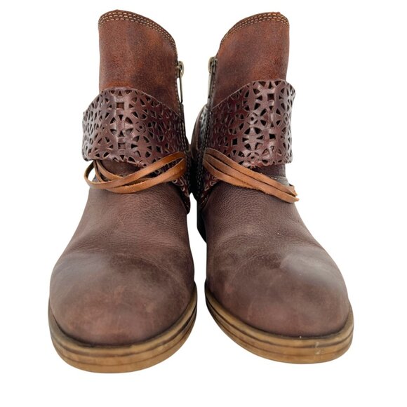 Pikolinos Womens Lyon Leather Ankle Boots Brown Laser Cut Strap Size 38 7.5 - Picture 15 of 15